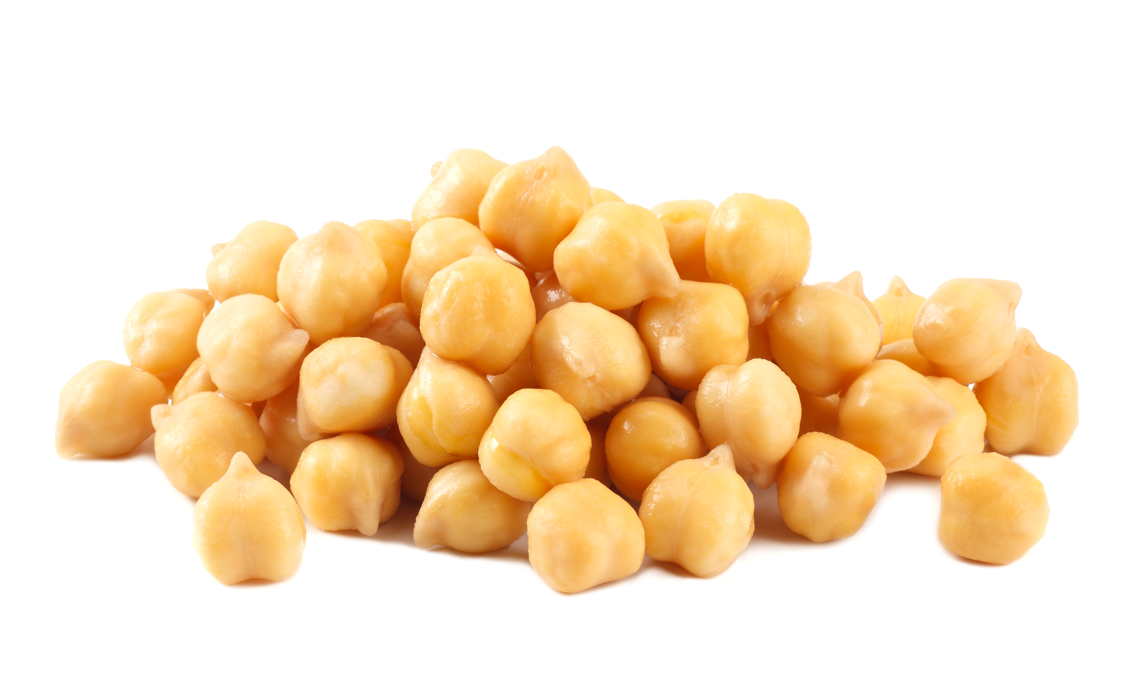 Chickpeas white background