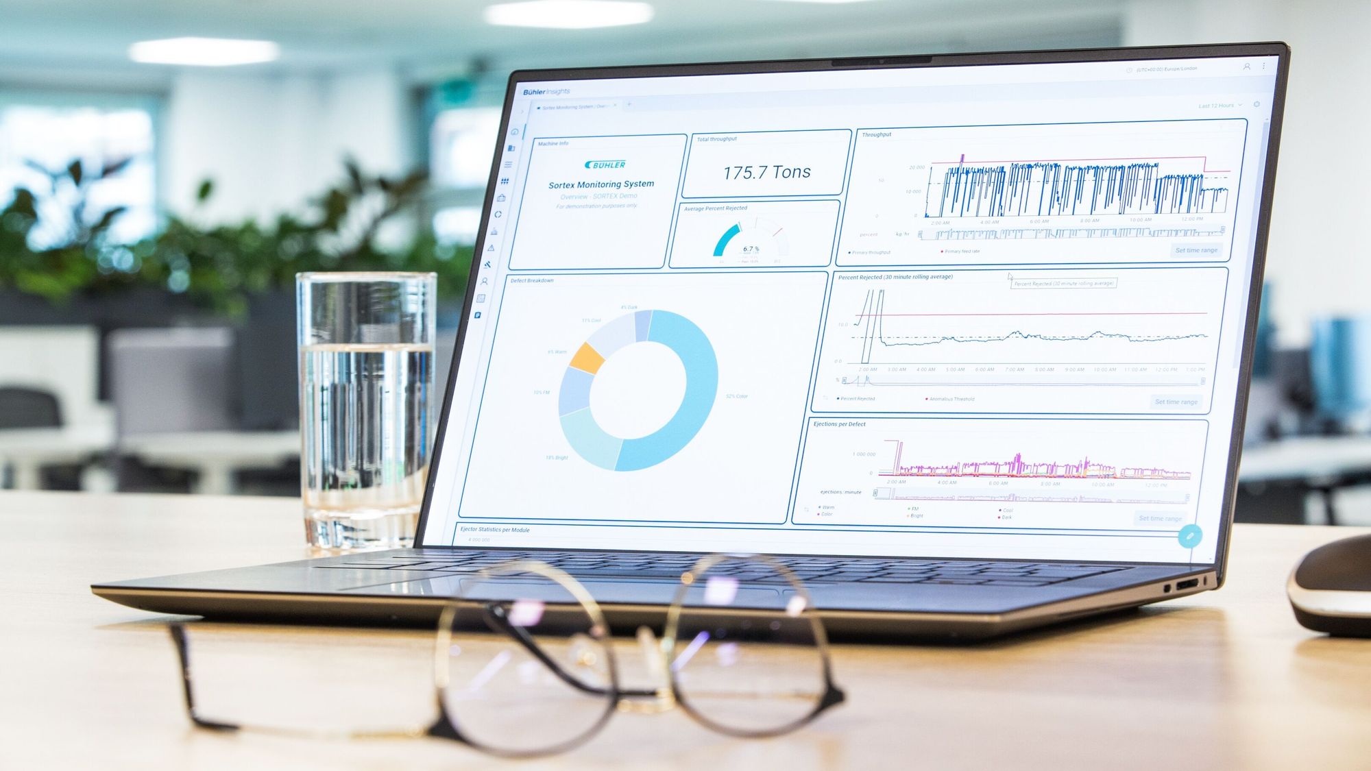 Tablet with SORTEX Dashboard