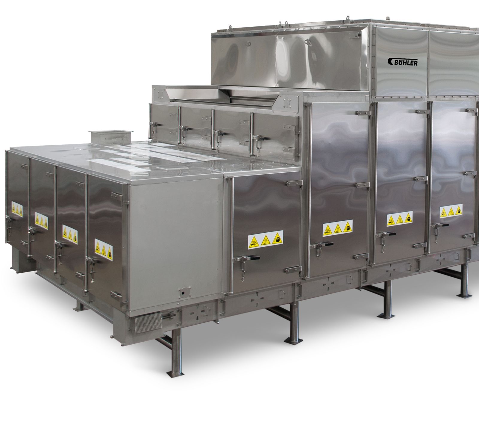 安装在谷物仓储工厂中的布勒谷物烘干机 